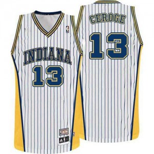 Maillot NBA Blanc Paul George #13 Indiana Pacers Throwback Authentic Homme Adidas
