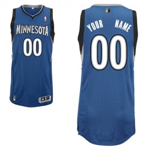 Maillot NBA Slate Blue Authentic Personnalisé Minnesota Timberwolves Road Homme Adidas
