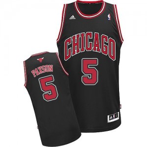 Chicago Bulls #5 Adidas Alternate Noir Swingman Maillot d'équipe de NBA Discount - John Paxson pour Homme