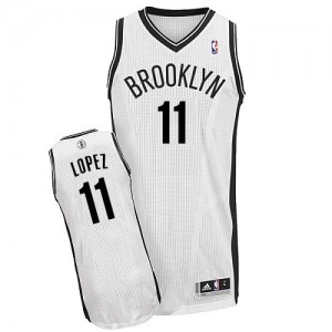 Brooklyn Nets Brook Lopez #11 Home Authentic Maillot d'équipe de NBA - Blanc pour Homme