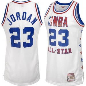 Maillot Mitchell and Ness Blanc Throwback 1985 All Star Authentic Chicago Bulls - Michael Jordan #23 - Homme