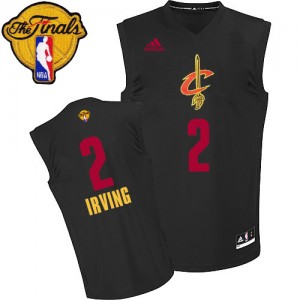 Maillot Authentic Cleveland Cavaliers NBA New Fashion 2015 The Finals Patch Noir - #2 Kyrie Irving - Homme