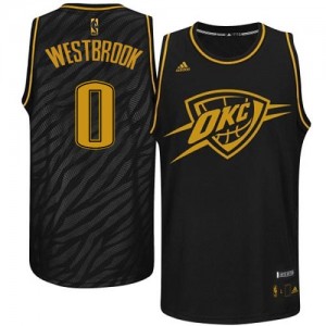 Maillot Adidas Noir Precious Metals Fashion Authentic Oklahoma City Thunder - Russell Westbrook #0 - Homme