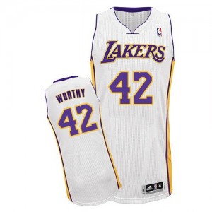 Maillot Adidas Blanc Alternate Authentic Los Angeles Lakers - James Worthy #42 - Homme