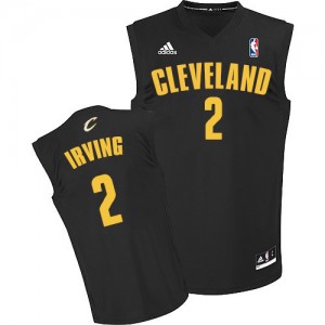 Maillot Adidas Noir Fashion Authentic Cleveland Cavaliers - Kyrie Irving #2 - Homme