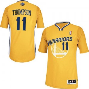 Maillot NBA Golden State Warriors #11 Klay Thompson Or Adidas Authentic Alternate - Enfants