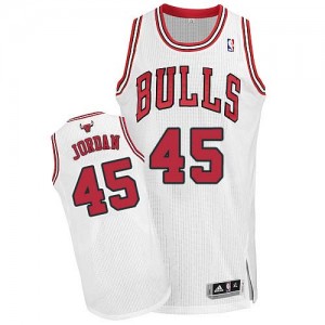Maillot NBA Chicago Bulls #45 Michael Jordan Blanc Adidas Authentic Home - Homme
