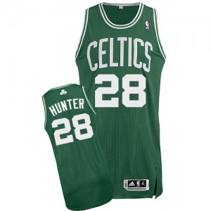 Maillot NBA Boston Celtics #28 R.J. Hunter Vert (No Blanc) Adidas Authentic Road - Homme
