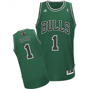 Maillot NBA Chicago Bulls #1 Derrick Rose Vert Adidas Swingman - Homme