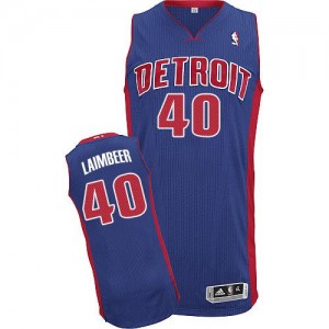 Maillot NBA Authentic Bill Laimbeer #40 Detroit Pistons Road Bleu royal - Homme