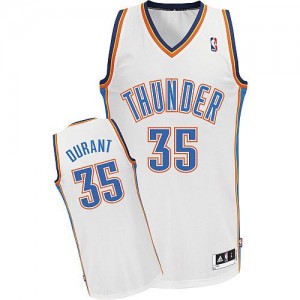 Oklahoma City Thunder #35 Adidas Home Blanc Authentic Maillot d'équipe de NBA 100% authentique - Kevin Durant pour Homme