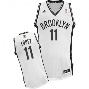 Maillot Adidas Blanc Home Swingman Brooklyn Nets - Brook Lopez #11 - Homme