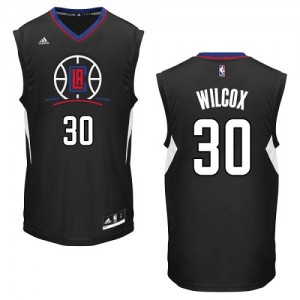 Los Angeles Clippers #30 Adidas Alternate Noir Swingman Maillot d'équipe de NBA en vente en ligne - C.J. Wilcox pour Homme