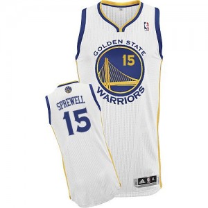 Maillot Authentic Golden State Warriors NBA Home Blanc - #15 Latrell Sprewell - Homme