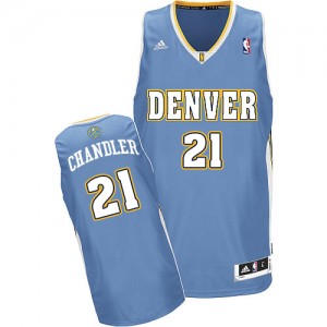 Maillot NBA Bleu clair Wilson Chandler #21 Denver Nuggets Road Swingman Homme Adidas