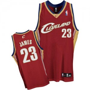 Maillot Authentic Cleveland Cavaliers NBA Vin Rouge - #23 LeBron James - Homme