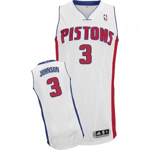 Maillot NBA Detroit Pistons #3 Stanley Johnson Blanc Adidas Authentic Home - Homme