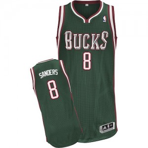 Maillot NBA Vert Larry Sanders #8 Milwaukee Bucks Road Authentic Homme Adidas