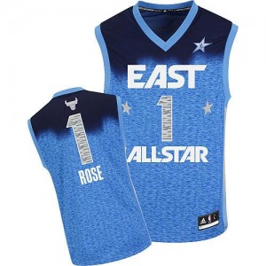 Chicago Bulls Derrick Rose #1 2012 All Star Authentic Maillot d'équipe de NBA - Bleu pour Homme