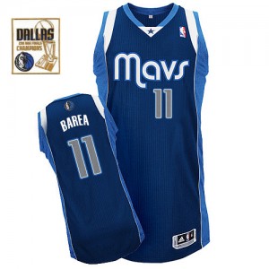 Maillot Adidas Bleu marin Alternate Champions Patch Authentic Dallas Mavericks - Jose Barea #11 - Homme