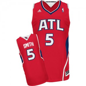 Maillot Adidas Rouge Alternate Swingman Atlanta Hawks - Josh Smith #5 - Homme