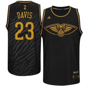 New Orleans Pelicans Anthony Davis #23 Precious Metals Fashion Swingman Maillot d'équipe de NBA - Noir pour Homme