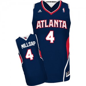 Maillot NBA Atlanta Hawks #4 Paul Millsap Bleu marin Adidas Swingman Road - Homme