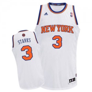 New York Knicks John Starks #3 Home Swingman Maillot d'équipe de NBA - Blanc pour Homme
