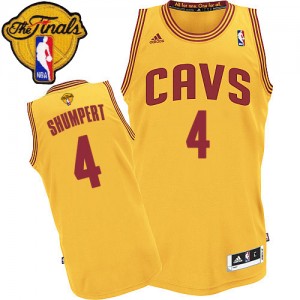 Maillot NBA Authentic Iman Shumpert #4 Cleveland Cavaliers Alternate 2015 The Finals Patch Or - Homme