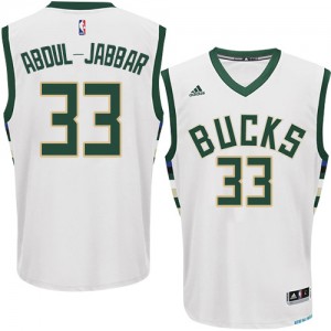 Maillot NBA Authentic Kareem Abdul-Jabbar #33 Milwaukee Bucks Home Blanc - Homme