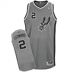 Maillot NBA Gris argenté Kawhi Leonard #2 San Antonio Spurs Alternate Authentic Enfants Adidas