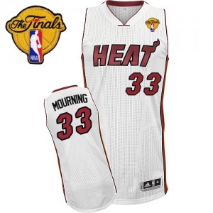 Maillot Adidas Blanc Home Finals Patch Swingman Miami Heat - Alonzo Mourning #33 - Homme