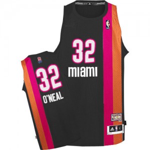 Maillot NBA Miami Heat #32 Shaquille O'Neal Noir Adidas Authentic ABA Hardwood Classic - Homme
