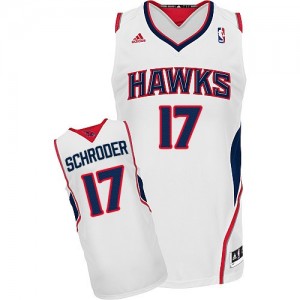 Maillot NBA Blanc Dennis Schroder #17 Atlanta Hawks Home Swingman Homme Adidas