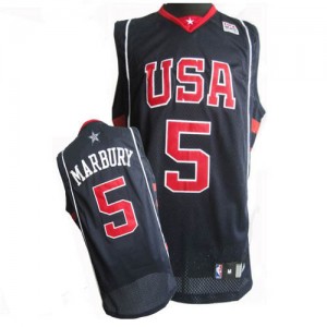 Team USA #5 Nike Summer Olympics Bleu marin Authentic Maillot d'équipe de NBA la meilleure qualité - Stephon Marbury pour Homme