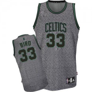 Boston Celtics #33 Adidas Static Fashion Gris Authentic Maillot d'équipe de NBA Peu co?teux - Larry Bird pour Homme