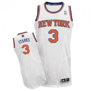 Maillot NBA Blanc John Starks #3 New York Knicks Home Authentic Homme Adidas