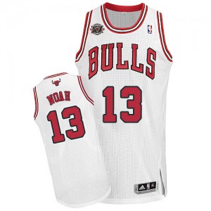 Maillot Adidas Blanc Home 20TH Anniversary Authentic Chicago Bulls - Joakim Noah #13 - Homme