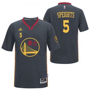 Maillot Adidas Noir Slate Chinese New Year Swingman Golden State Warriors - Marreese Speights #5 - Homme