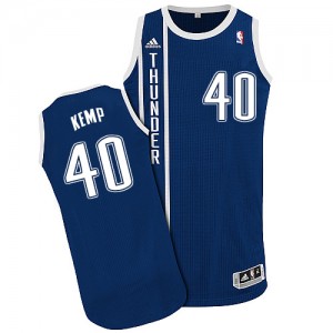 Maillot NBA Bleu marin Shawn Kemp #40 Oklahoma City Thunder Alternate Authentic Homme Adidas