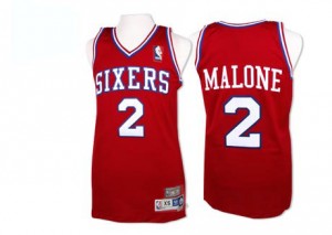 Philadelphia 76ers #2 Adidas Throwback Rouge Authentic Maillot d'équipe de NBA Soldes discount - Moses Malone pour Homme