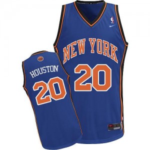 Maillot NBA Bleu royal Allan Houston #20 New York Knicks Throwback Authentic Homme Nike