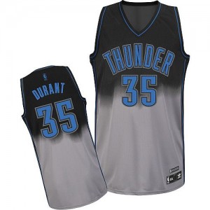 Oklahoma City Thunder #35 Adidas Fadeaway Fashion Gris noir Authentic Maillot d'équipe de NBA prix d'usine en ligne - Kevin Durant pour Homme