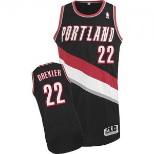 Portland Trail Blazers #22 Adidas Road Noir Authentic Maillot d'équipe de NBA Soldes discount - Clyde Drexler pour Homme