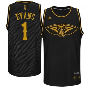 New Orleans Pelicans #1 Adidas Precious Metals Fashion Noir Swingman Maillot d'équipe de NBA Expédition rapide - Tyreke Evans pour Homme