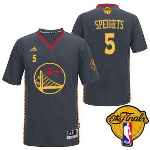 Maillot NBA Noir Marreese Speights #5 Golden State Warriors Slate Chinese New Year 2015 The Finals Patch Swingman Homme Adidas