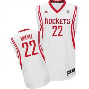 Maillot NBA Blanc Clyde Drexler #22 Houston Rockets Home Swingman Homme Adidas
