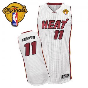 Miami Heat #11 Adidas Home Finals Patch Blanc Authentic Maillot d'équipe de NBA Le meilleur cadeau - Chris Andersen pour Homme