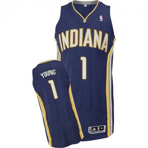 Maillot NBA Authentic Joseph Young #1 Indiana Pacers Road Bleu marin - Homme