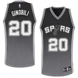 San Antonio Spurs #20 Adidas Resonate Fashion Noir Authentic Maillot d'équipe de NBA magasin d'usine - Manu Ginobili pour Homme